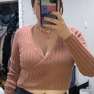 Cropped Mauve Sweater